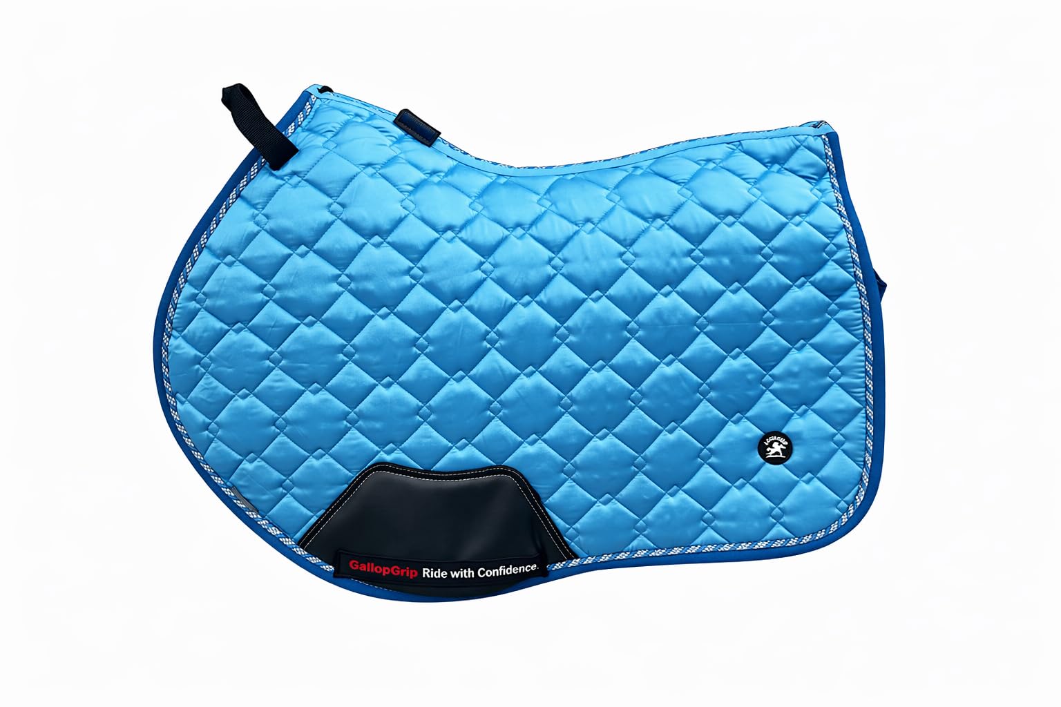 Quilted Horse Saddle Pad with Gold Studs, Full & Pony Size (Aqua Breeze, Cob/Pony/Medium)