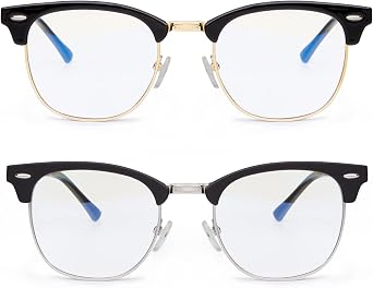 NSSIW Blue Light Glasses for Women and Men, Advanced Computer Glasses, Gaming Glasses, Semi Rimless Glasses