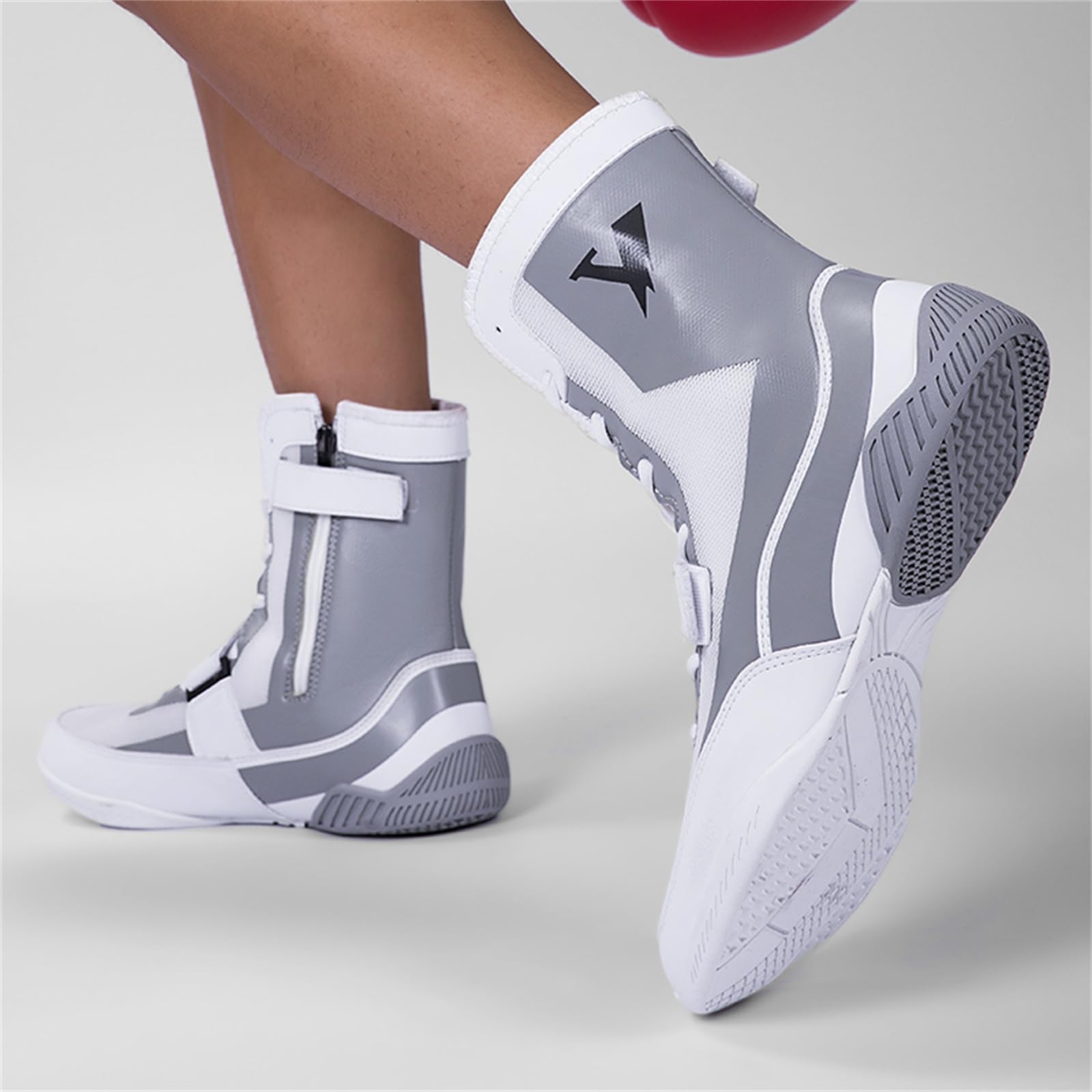 Chaussures De Boxe Hommes, Chaussures De Combat De Lutte Montantes Bottines De Fitness Plates Et Légères