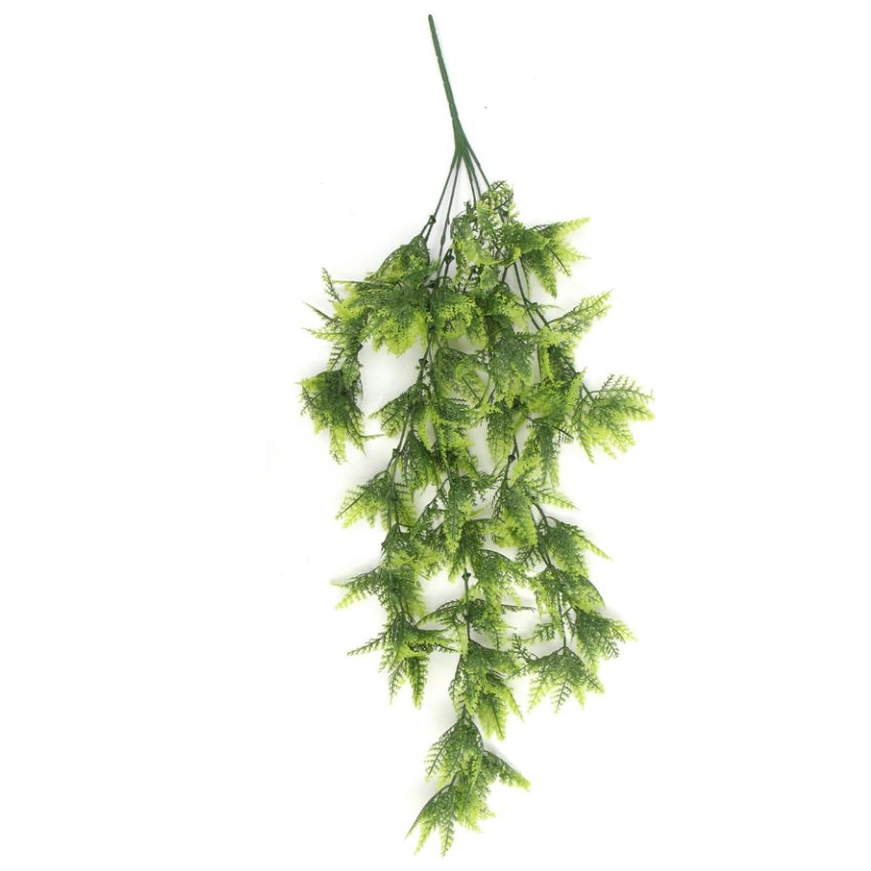 Artificial Boston Fern Plant 75cm - Hanging - UV Resistant - Fire Resistant - Green