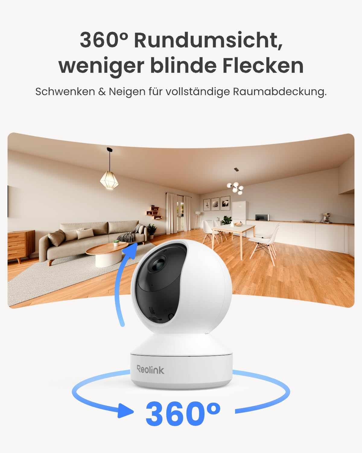 Reolink Smart Indoor Sicherheits-Bundle: 2× E1 4MP 2K Innenkamera mit 360°-Ansicht & Auto-Tracking + Home Hub Mini, Lokaler Speicher, Dual-Band WLAN, Verschlüsselt