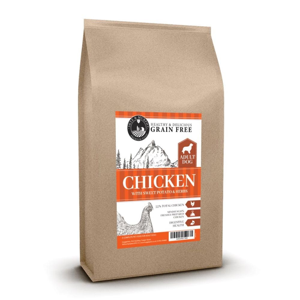 Skye & Murphy Grain Free Dry Dog Food | Chicken with Sweet Potato & Herbs | High Protein, Omega 3, Joint Support, Skin & Coat Care, No Grains or Artificial Additives | For Adult Dogs | 12kg