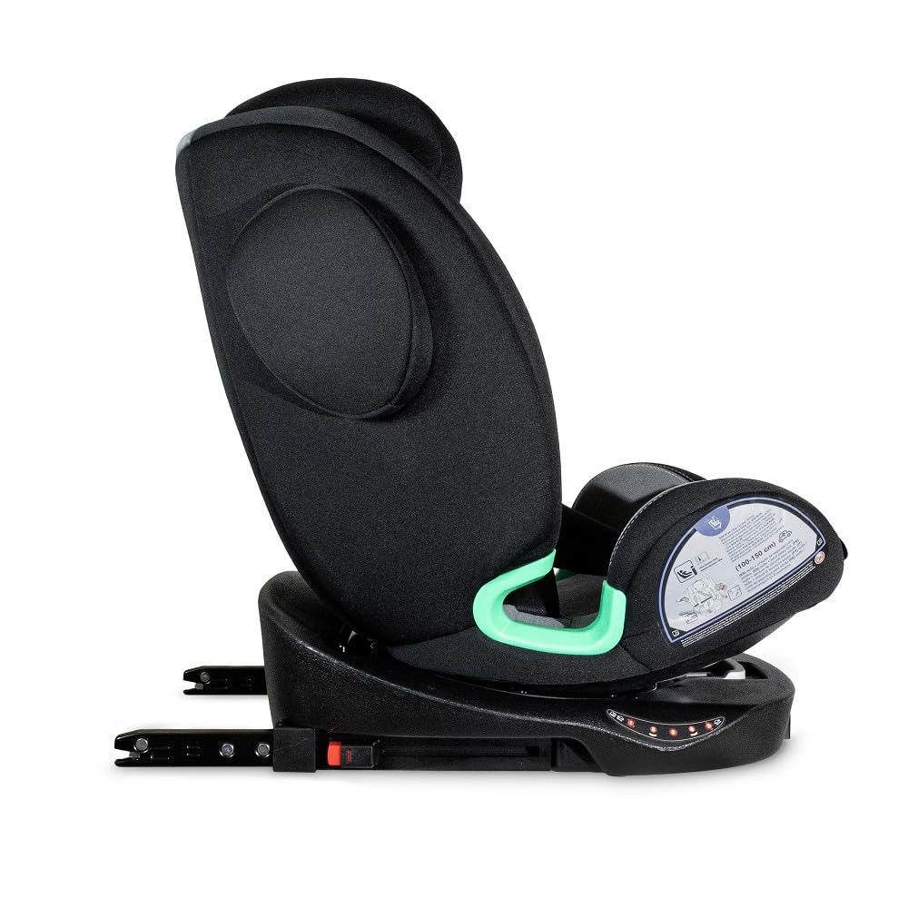 Interbaby Silla Coche Bebé PAX i-Size ISOFIX 360° Grupo 0+1+2+3 (Negro) | Silla auto giratoria 360 reclinable 40-150 cm, reductor recién nacido, protección lateral SPS, pata de apoyo