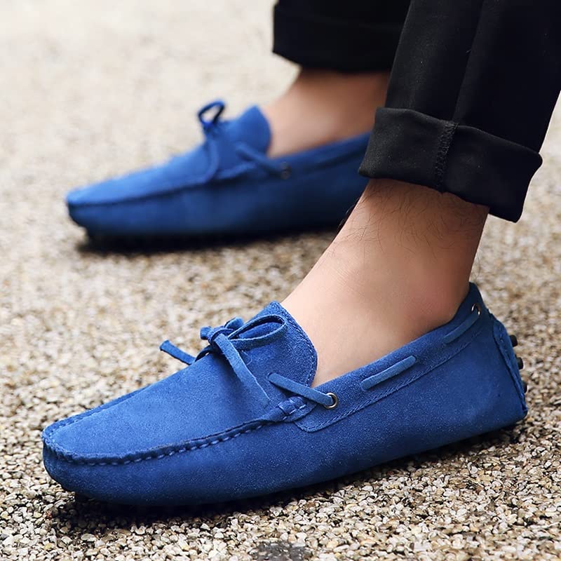 Mens Loafers for Men Round Toe Suede Vamp Stitching Details Deck Shoes Design Slip Resistant Comfortable Flat Heel Casual Slip-on4