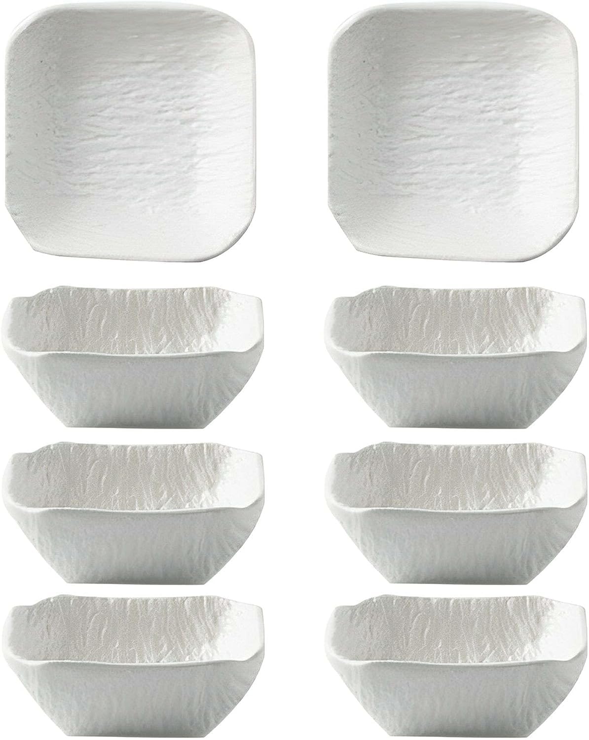 Tapas-Gerichte, Dessertschalen, Sojasaucen-Geschirr-Set, Dip-Schalen aus Keramik, Soßenschalen, Tapas-Schalen, Geschirr-Set mit Blumenmuster for Dessert, Snack-Schwarz-4er-Set ( Color : White , Size :