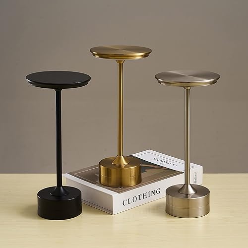 Miniatura 2 de JTLB Lámpara de mesa LED inalámbrica recargable, funciona con pilas, 3 modos de color, regulable, luz de escritorio USB para el hogar, comedor,