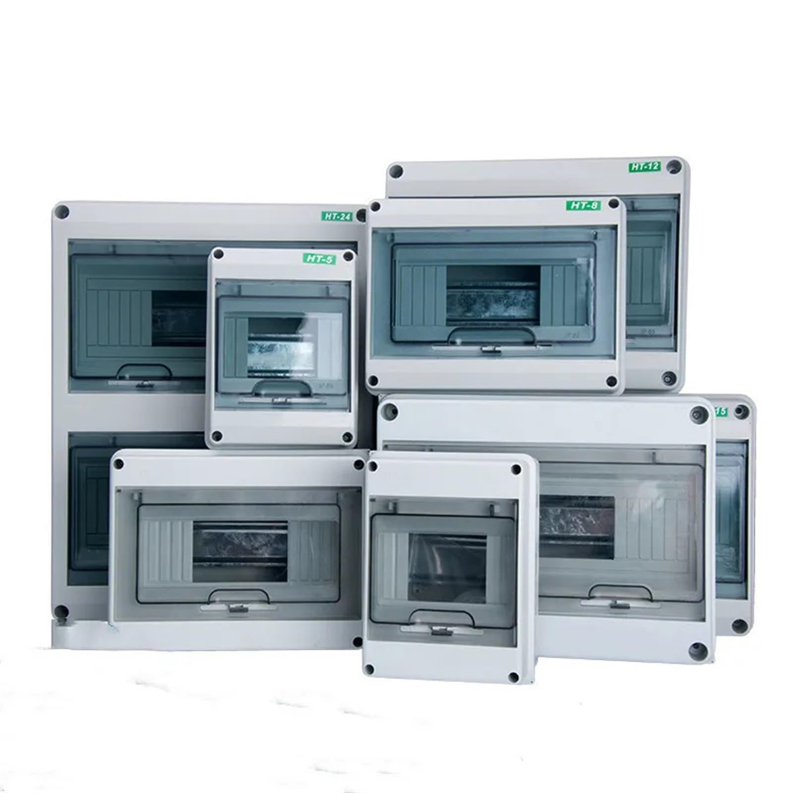 HT Series 5/8/12/15/18/24Ways Household Illumination Electrical Distribution Box MCB Waterproof Junction Wire Box ABS+PC(HT-5 Ways)