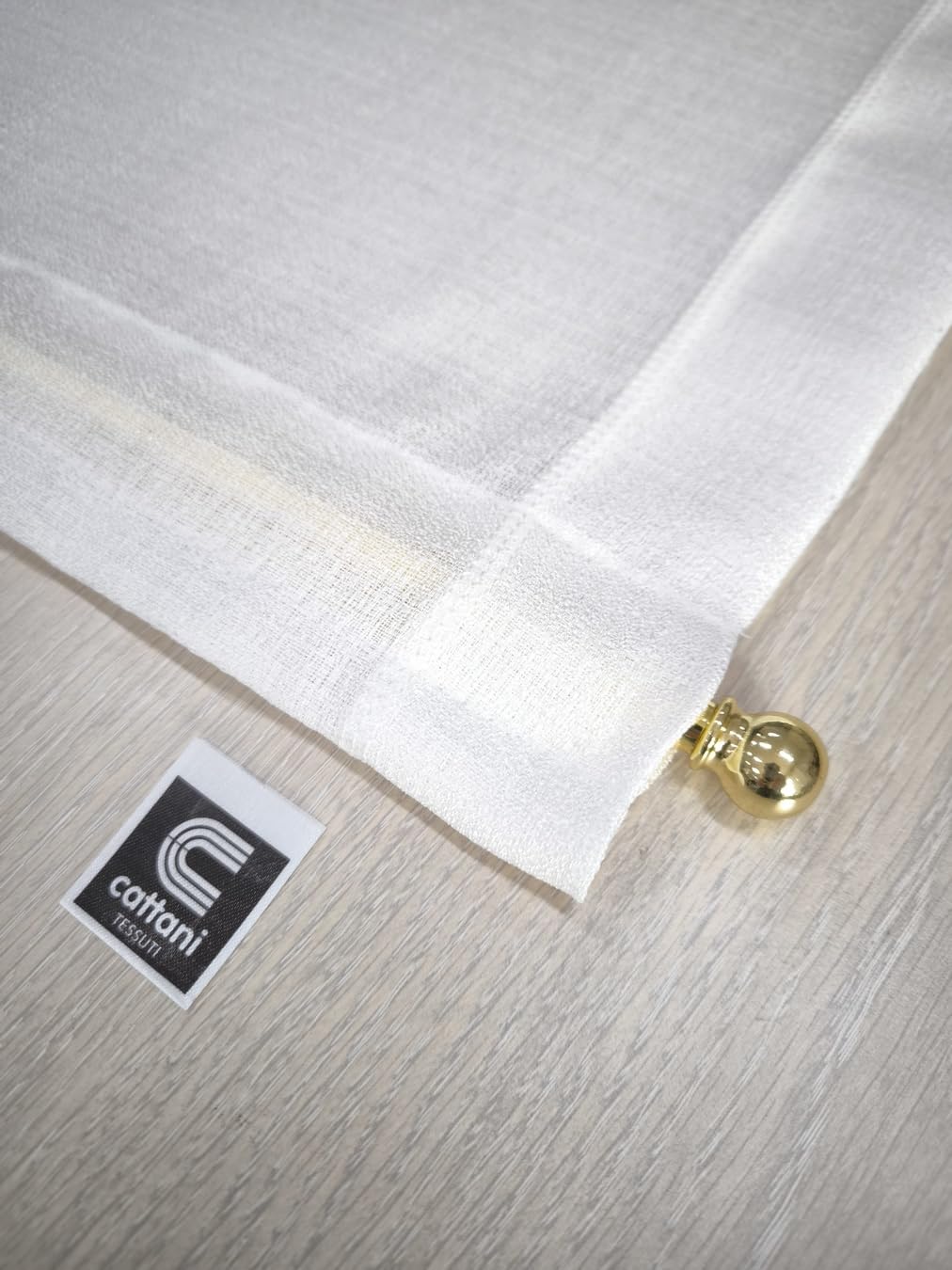 CATTANI TESSUTI Tende Coprenti per Finestre e porta – Bianco Naturale – Set 2 - Tessuto Luminoso per Privacy – Larghezza 45/60/90 cm – Altezza Personalizzabile – Modello Cinzia 45x135 cm