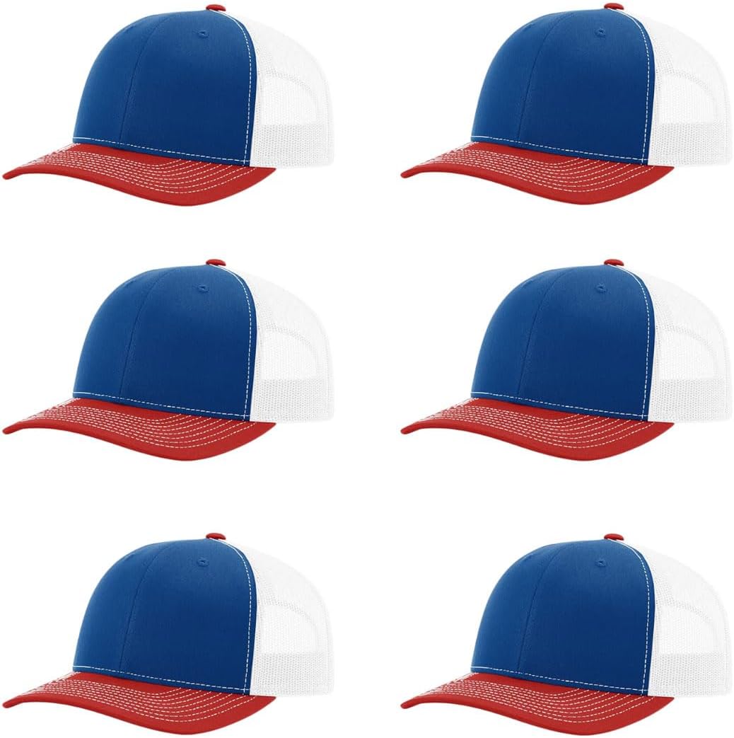 Richardson 112 Classic Six-Panel Adjustable Snapback Trucker Cap | Bulk Packs Available