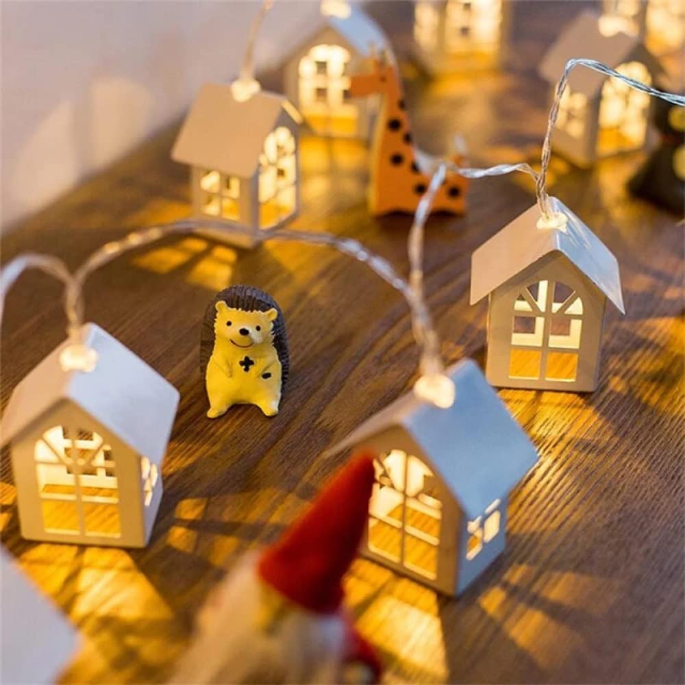Auslese™ 10LEDs Mini House String Lights 9.5ft Indoor Celebration Lights for Christmas Bedroom Party