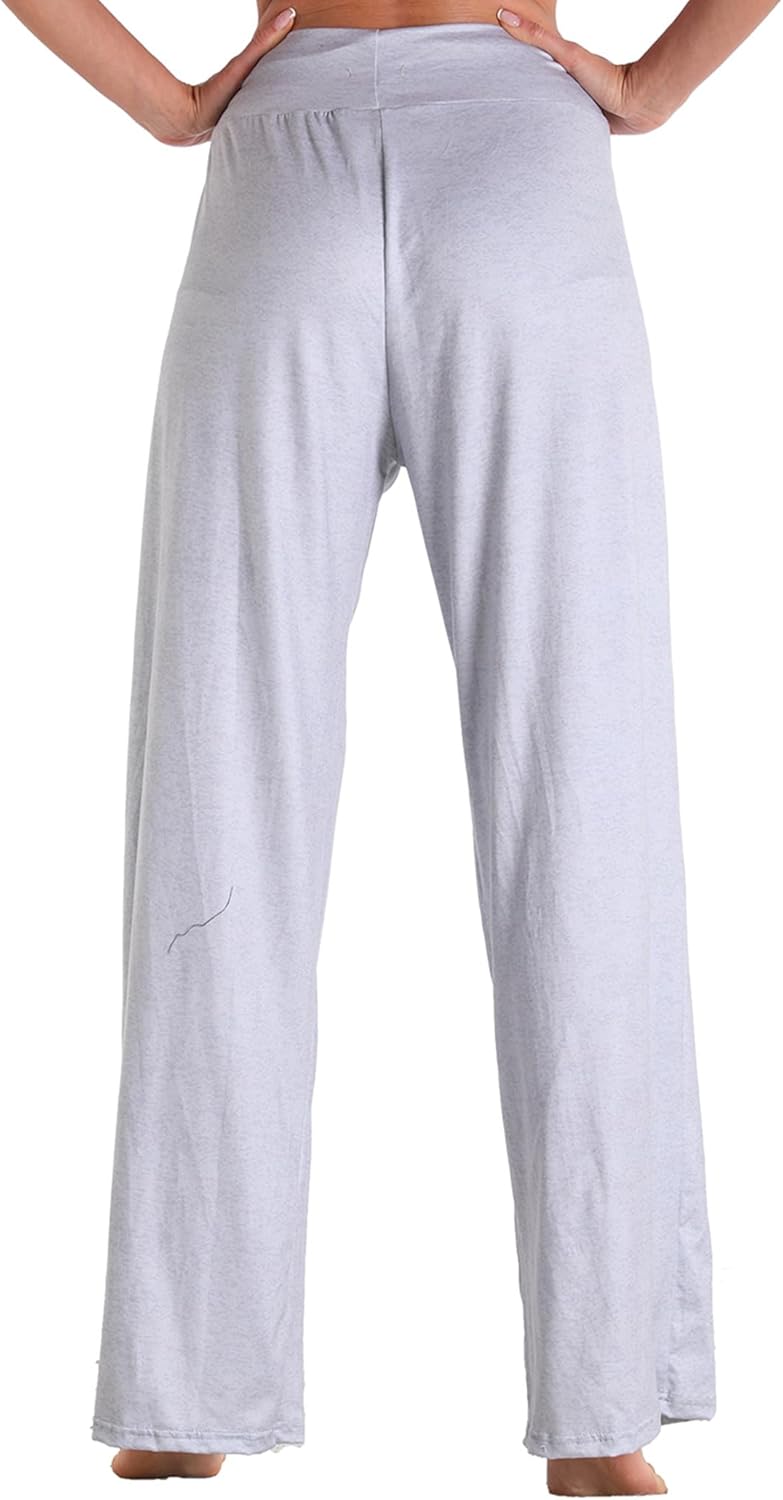 Women Pajama Pants Comfy Lounge Wide Leg Casual Stretch Palazzo Drawstring Pj Bottoms Pants S-3XL - Image 2