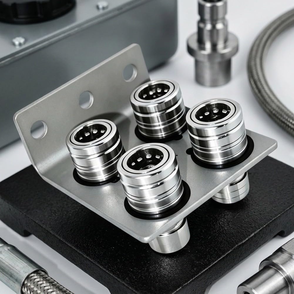 4Er Set Hydraulik-Schnellkupplung ISO 5675 1/2 Zoll | Für Landwirt Traktor Push-Pull Verzinkt Druckfest Bis 3600 PSI Leckagefrei Robust Für Mähdrescher Spritzgeräte Einfache
