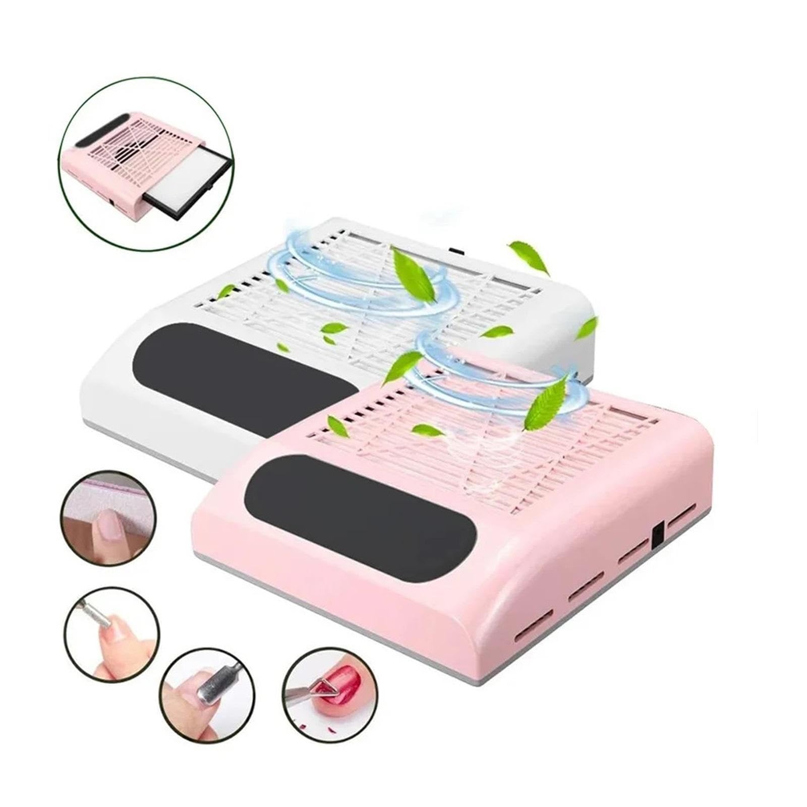 MRKU Aspiradora Profesional de 80 W con Cabezal de Alta Potencia y Filtro Lavable para Taladro de uñas.