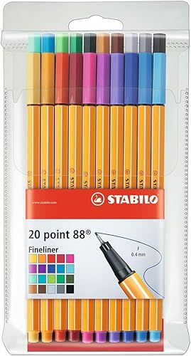 STABILO Fineliner point 88 - Cartera de 20 - Colores surtidos