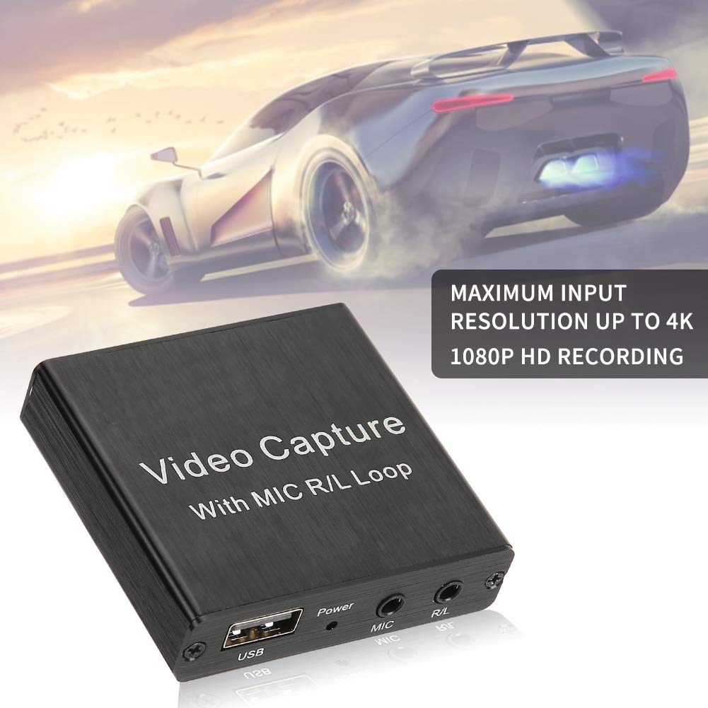 4K Scheda di Acquisizione Audio Video HDMI a HDMI/USB 2.0, 1080P 30FPS Scheda di Acquisizione Video, Convertitore Video Portatile per DSLR Videocamera DVD TV PC, Supporto Broadcast Live Streaming