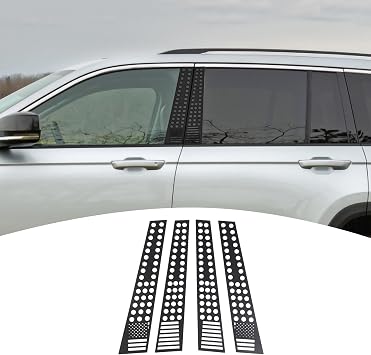 for Grand Cherokee Pillar Posts Trim Stickers Compatible with Jeep Grand Cherokee 2022 2023 2024 Exterior Accessories USA Flag 4pcs