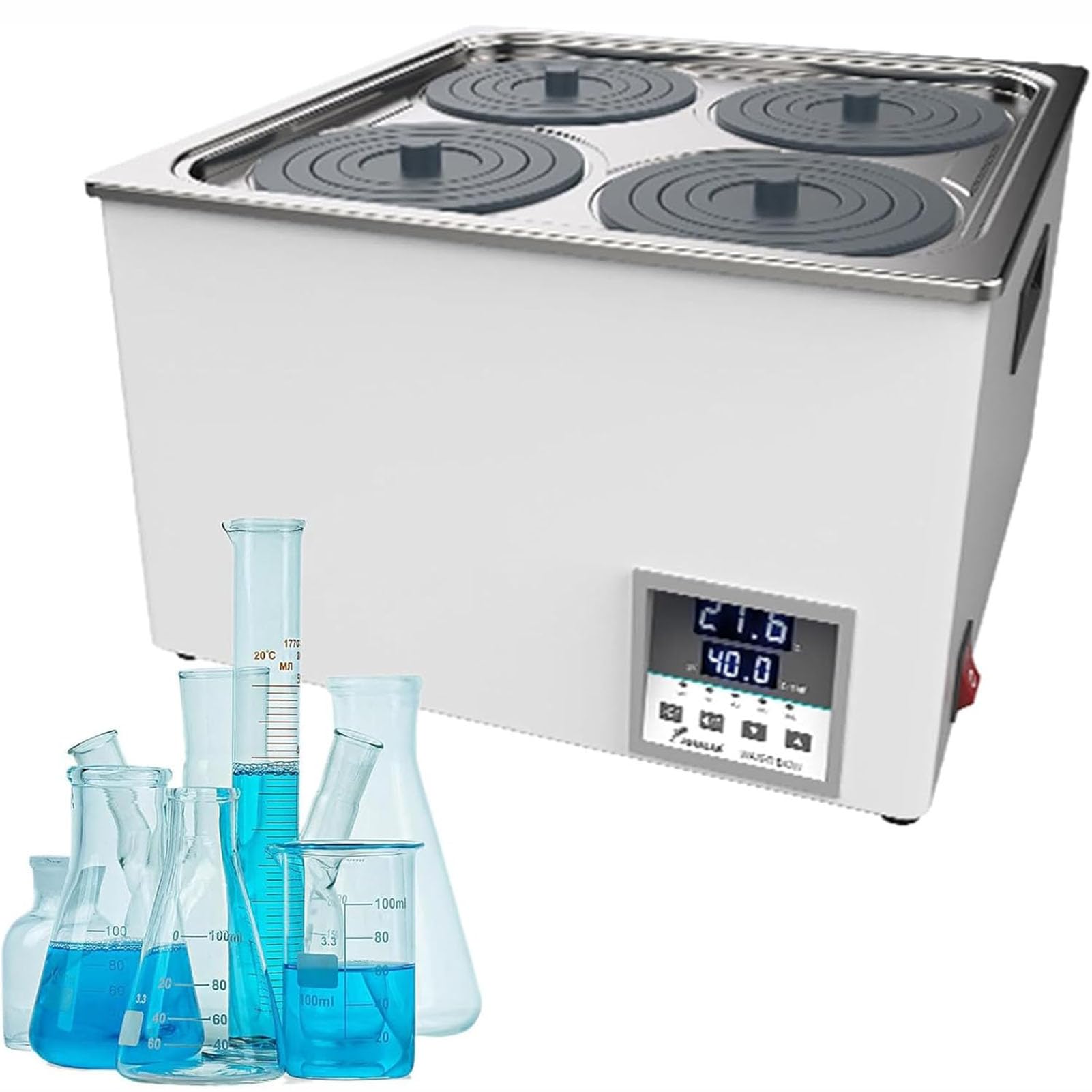 Cyfrowa termostatyczna wanna wodna laboratoryjna, naukowa wanna grzewcza z funkcją zapobiegającą suszeniu czasomierza i regulacją temperatury do precyzyjnych eksperymentów