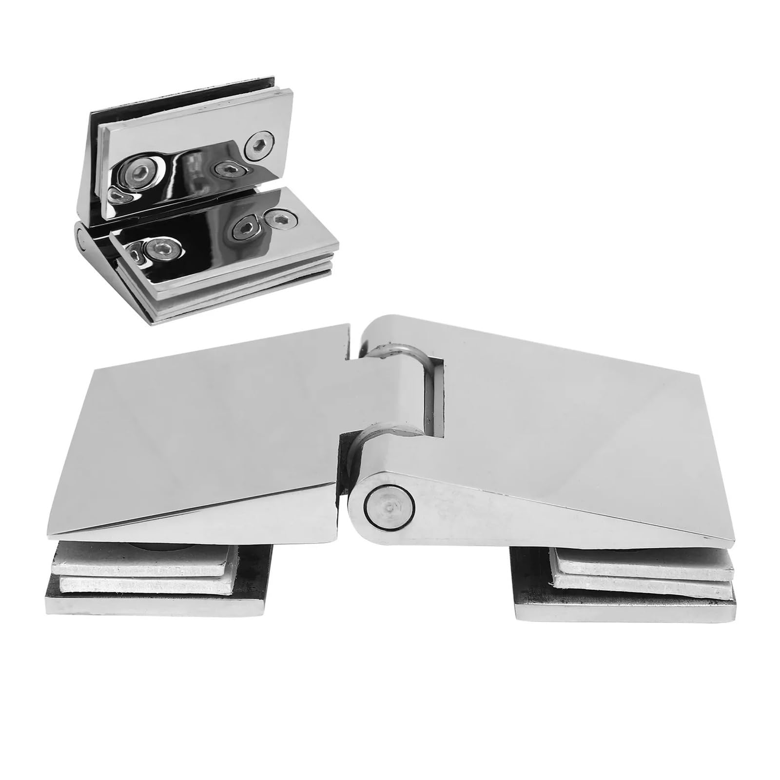 Bisagras para mamparas de ducha, Bisagra biselada de doble cara for cuarto ducha, puerta vidrio, ángulo libre, bisagras sólidas resistentes