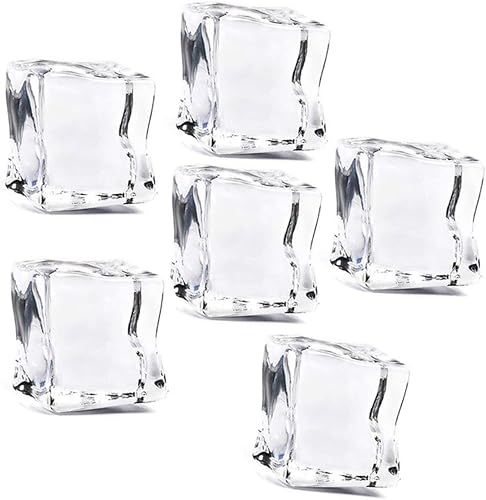 Miniatura 7 de EXCEART 108 piezas de decoración de boda, decoración de baby shower, bloque de hielo acrílico, cubos de hielo transparentes, jarrones para