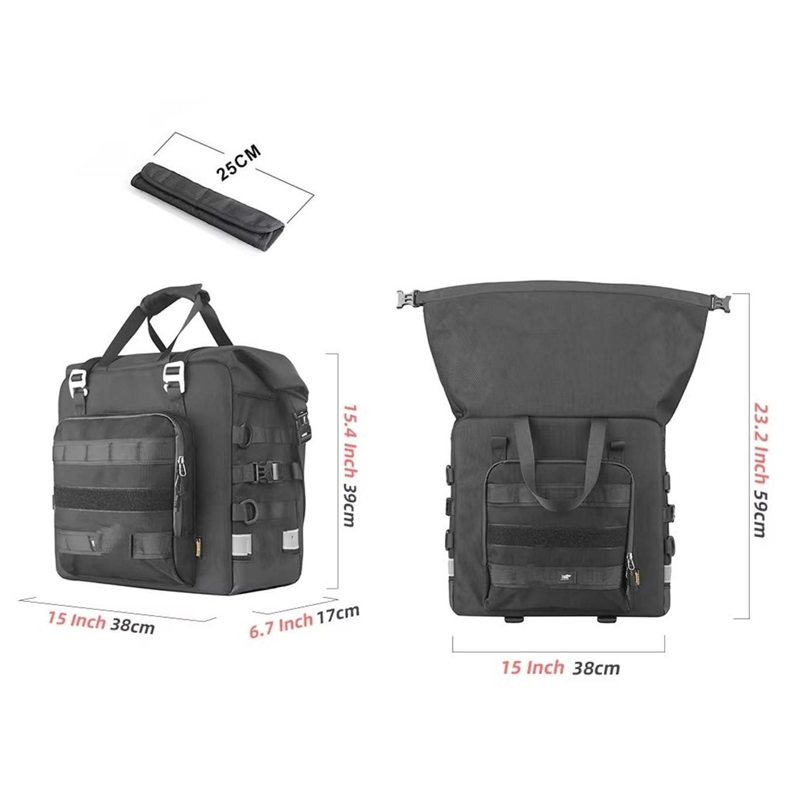 nongyo Motorrad-Sattelbox REIT- Und Reisegepäcktasche 2-teilige Motorrad-Seitentasche 25 L Würfel Anti-Fall-Schnellverschluss Motorrad-Seitentasche Motorrad hecktasche