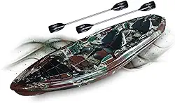 Caiaque Duplo De Pesca Modelo K2 Pró Fibra 2 Lugares + Remos