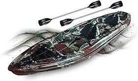 Caiaque Duplo De Pesca Modelo K2 Pró Fibra 2 Lugares + Remos