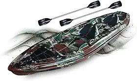 Caiaque Duplo De Pesca Modelo K2 Pró Fibra 2 Lugares + Remos