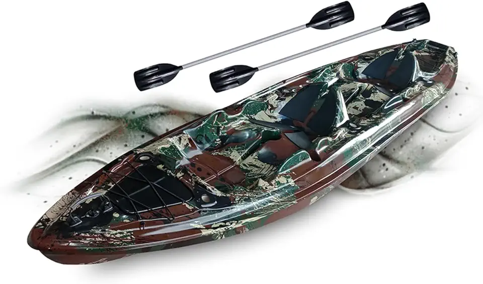 Caiaque Duplo De Pesca Modelo K2 Pró Fibra 2 Lugares + Remos