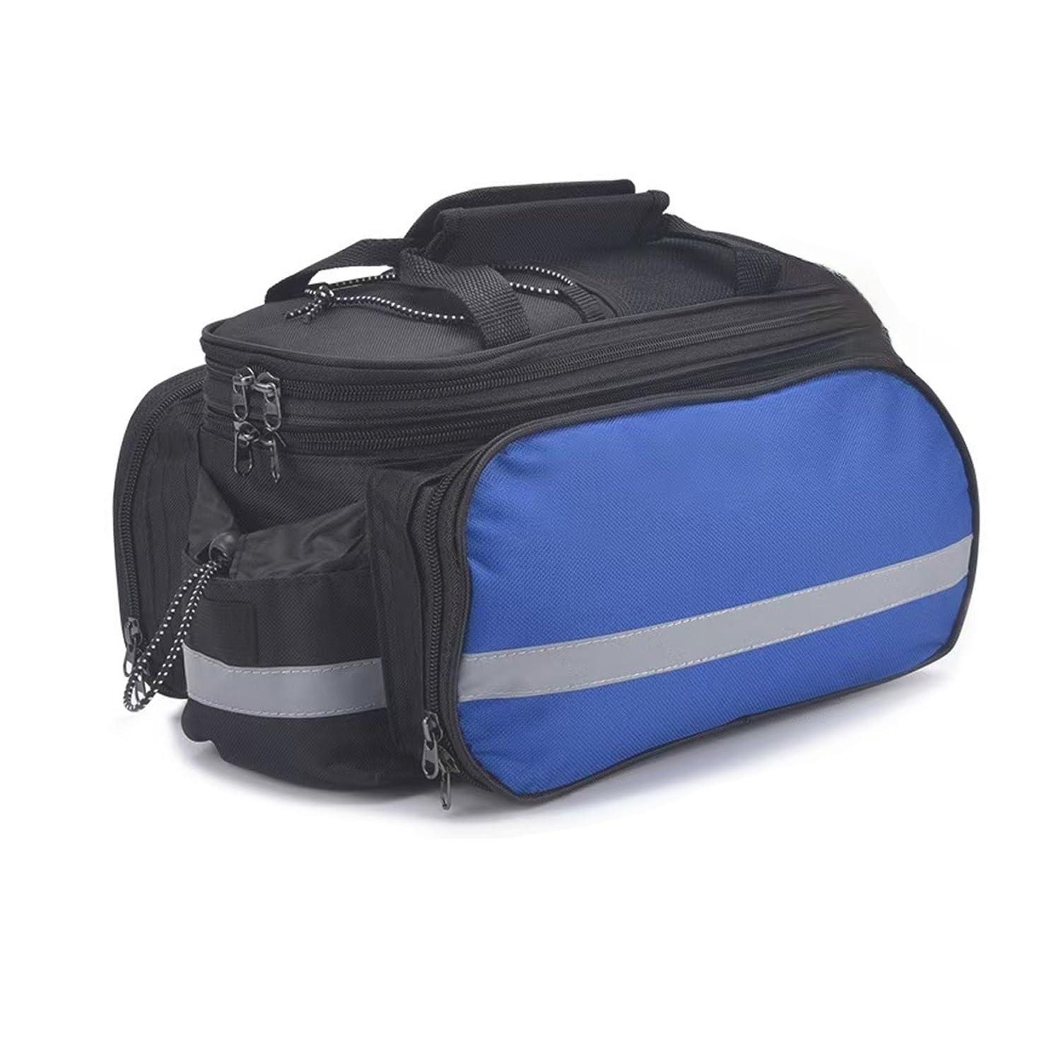 Borsa per portapacchi da bicicletta, 10-27 l, espandibile, impermeabile, in Oxford 600D, con parapioggia e tracolla, per e-bike, MTB e city bike (blu)