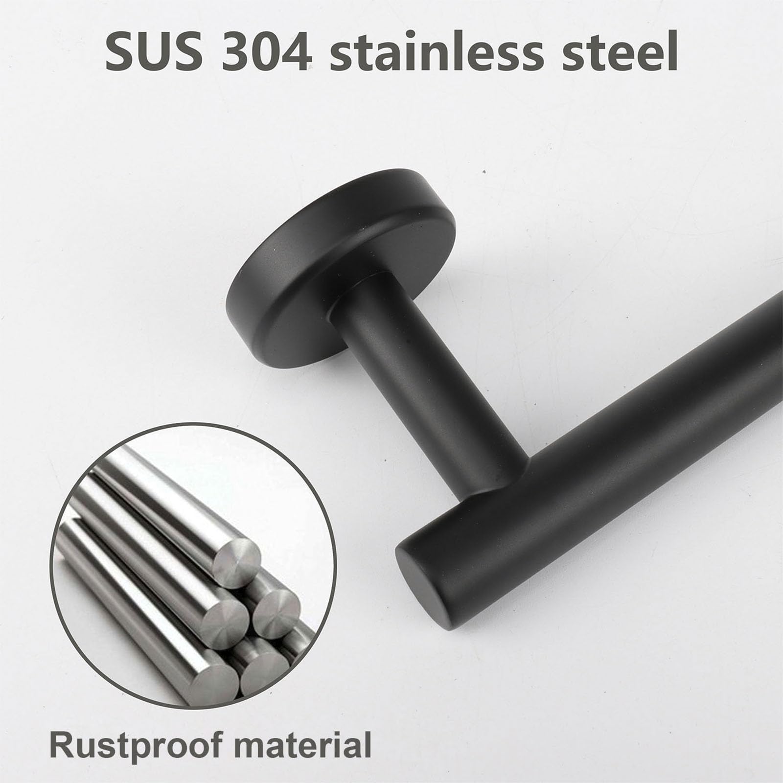 TocTen Hand Towel Holder/Towel Ring, Thicken SUS304 Stainless Steel Bathroom Hand Towel Bar - Image 4
