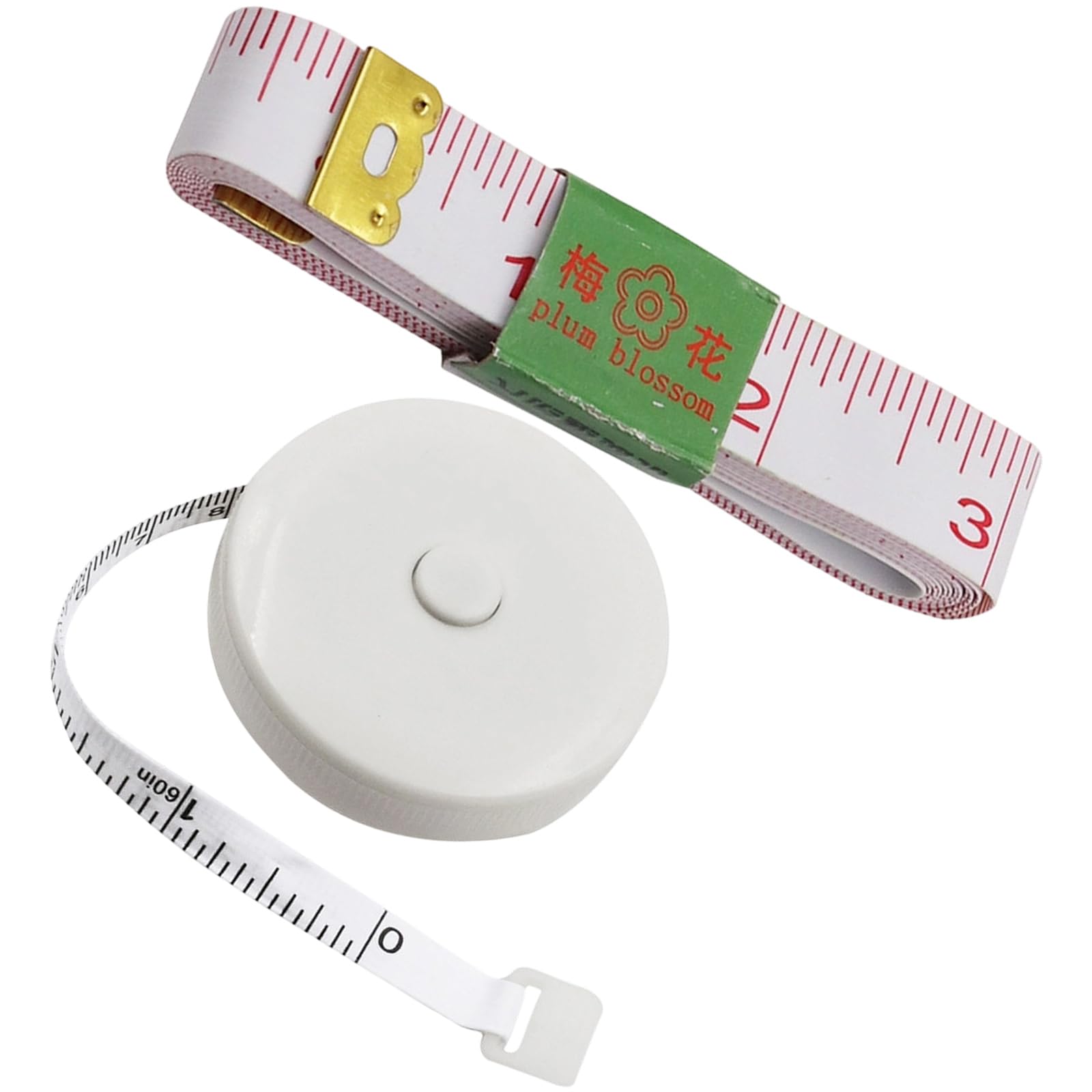 Utili strumenti misurazione Dispositivo in acciaio con ritorno a molla da 150 cm e nastro flessibile da 200 cm per lavori cucito, bricolage, artigianato, strumenti misurazione portatili