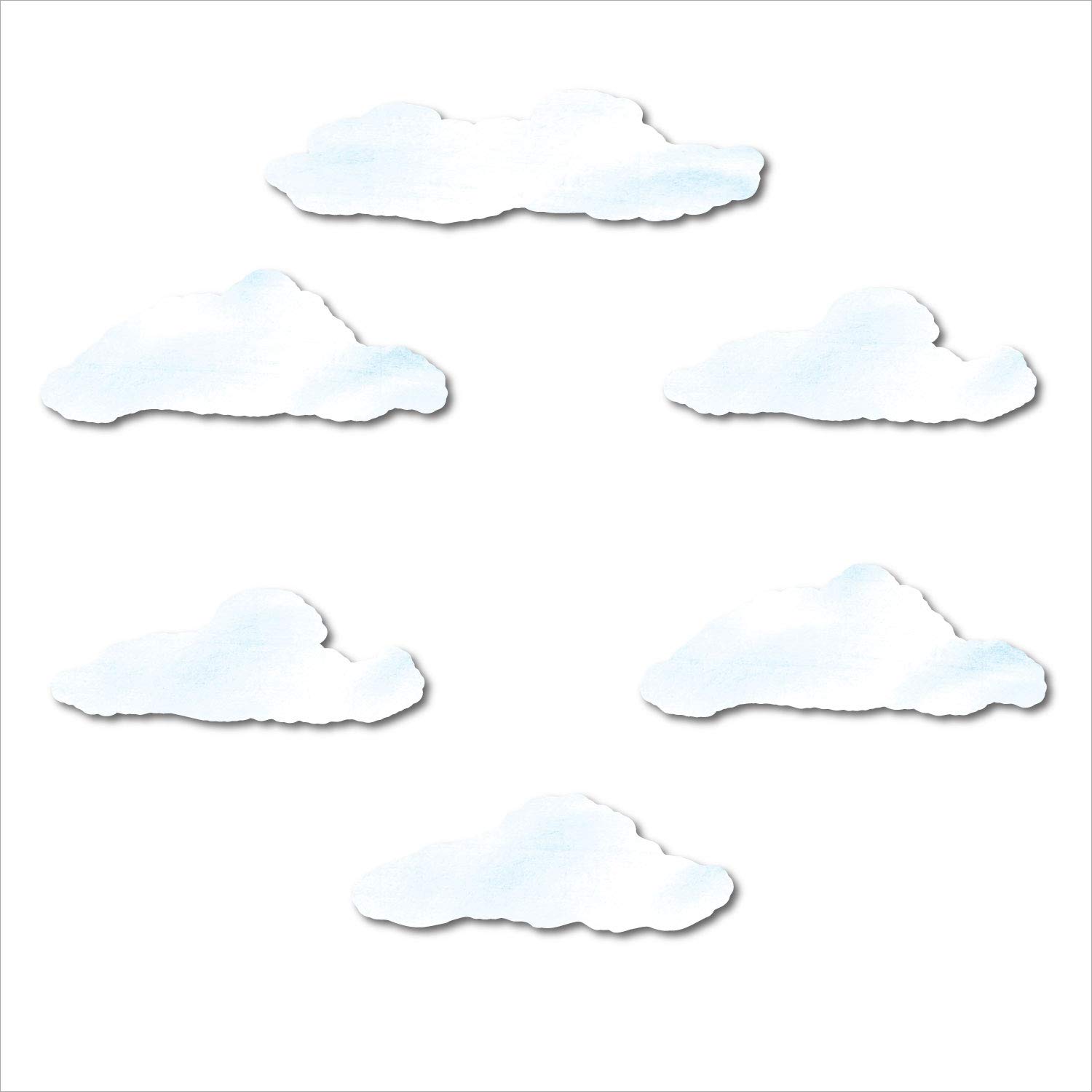 My Wonderful WallsCloud Wall Stickers for Baby or Kids Room Walls, Light Blue/White