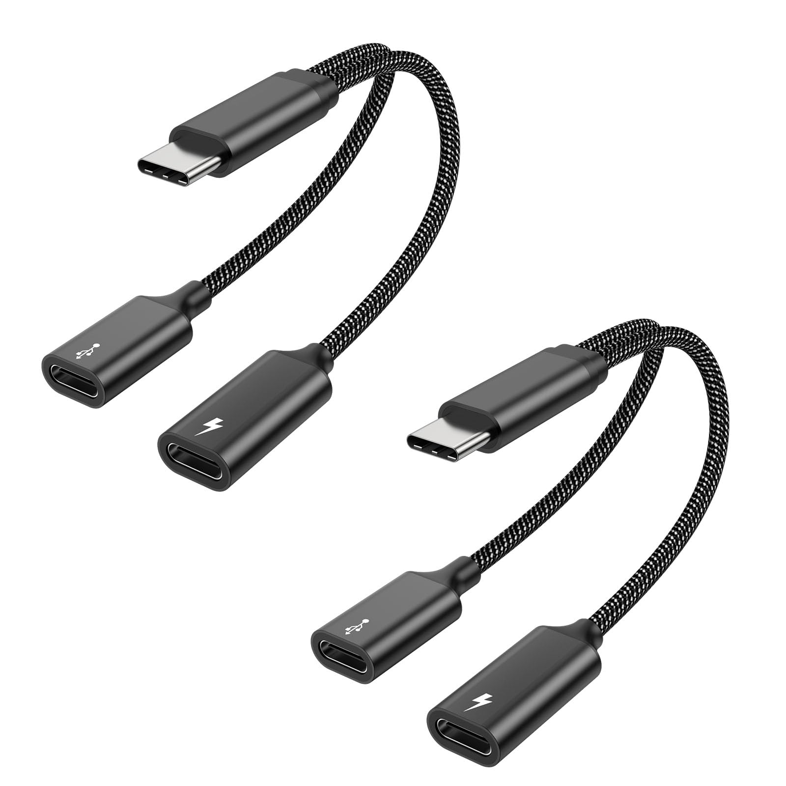 MOGOOD USB C Splitter to Female Adapter Y Cable (Not for Monitor) - Male to 2 Female Cord Double Port Hub Charging Split Adapter for Mac, Xbox One,