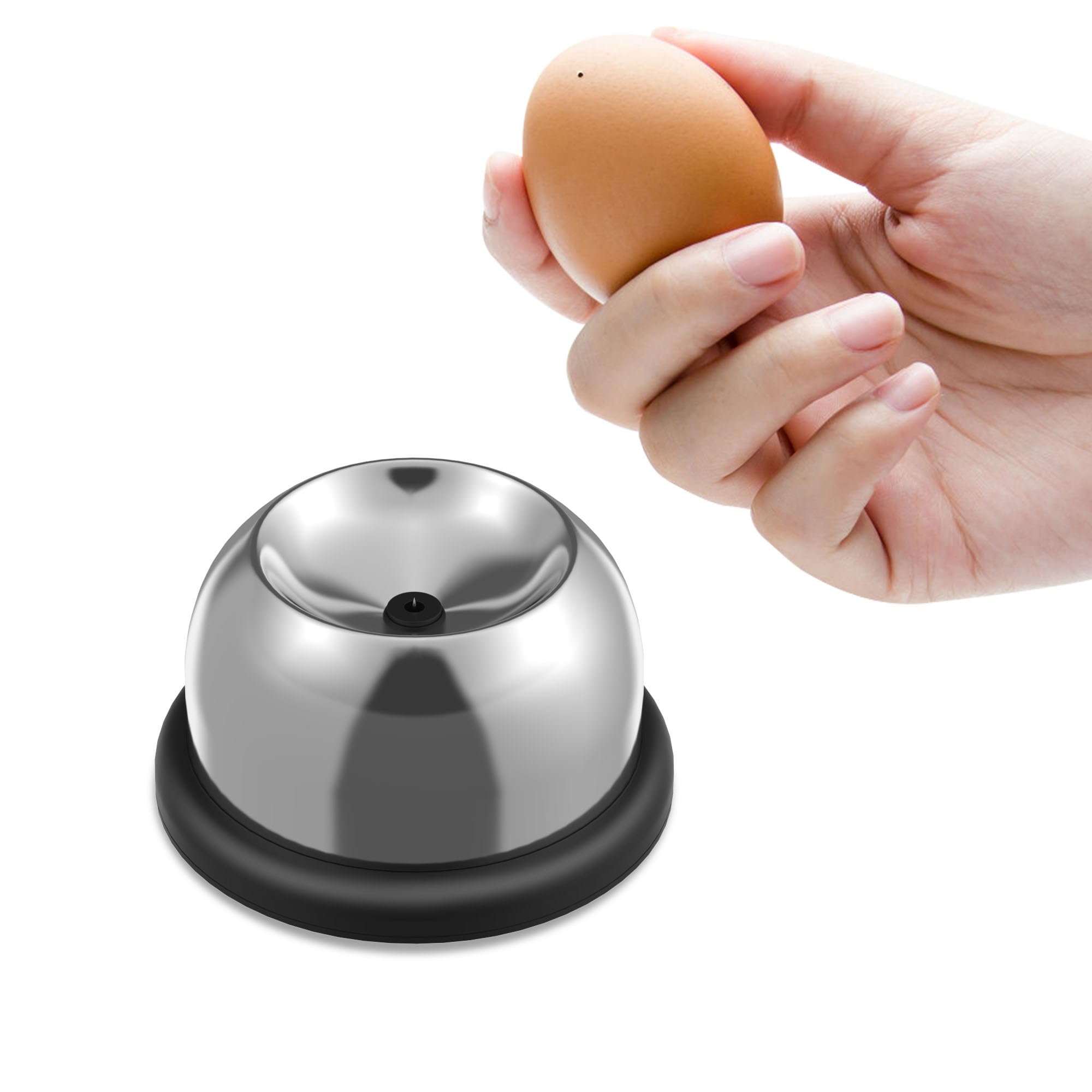 Eierstecher Eipicker aus Edelstahl und Kunststoff - Praktisches Küchenwerkzeug für rohe und gekochte Eier mit ergonomischem Griff, Schwarz