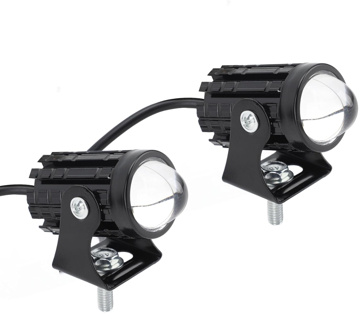 2Pcs Motorcycle LED Spotlight Yellow White High Low Beam Spot Lamp 8 to 80V