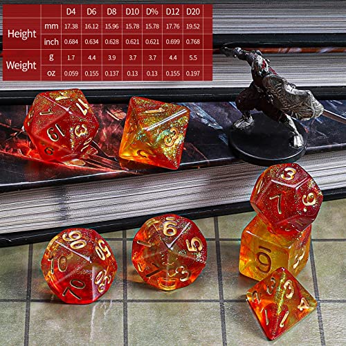 Image of CiaraQ 7pcs Polyhedral Dice Set for Dungeon and Dragons MTG Table Games