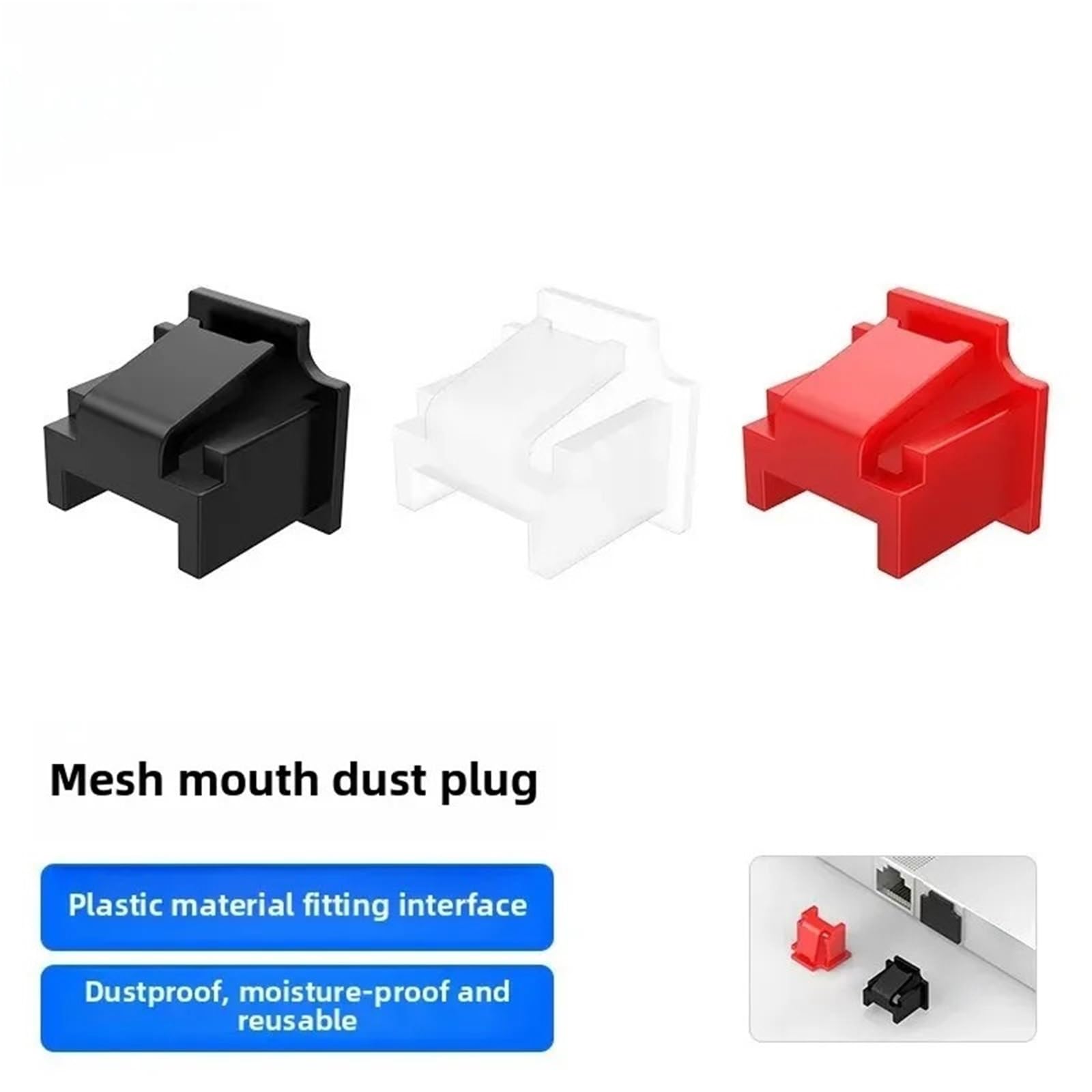RJ45 Anti-Staub-Abdeckkappe, 10 Stück, RJ45, staubdicht, für Ethernet-LAN-Switch, Router, langlebig, Anti-Staub, für Hubs, Switches
