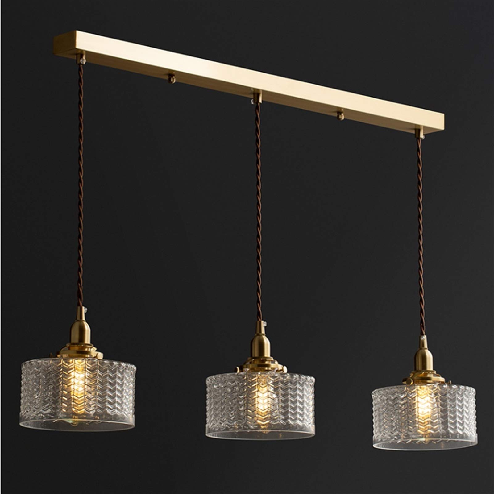 Lustre à tête unique moderne créatif en laiton poli et verre pur