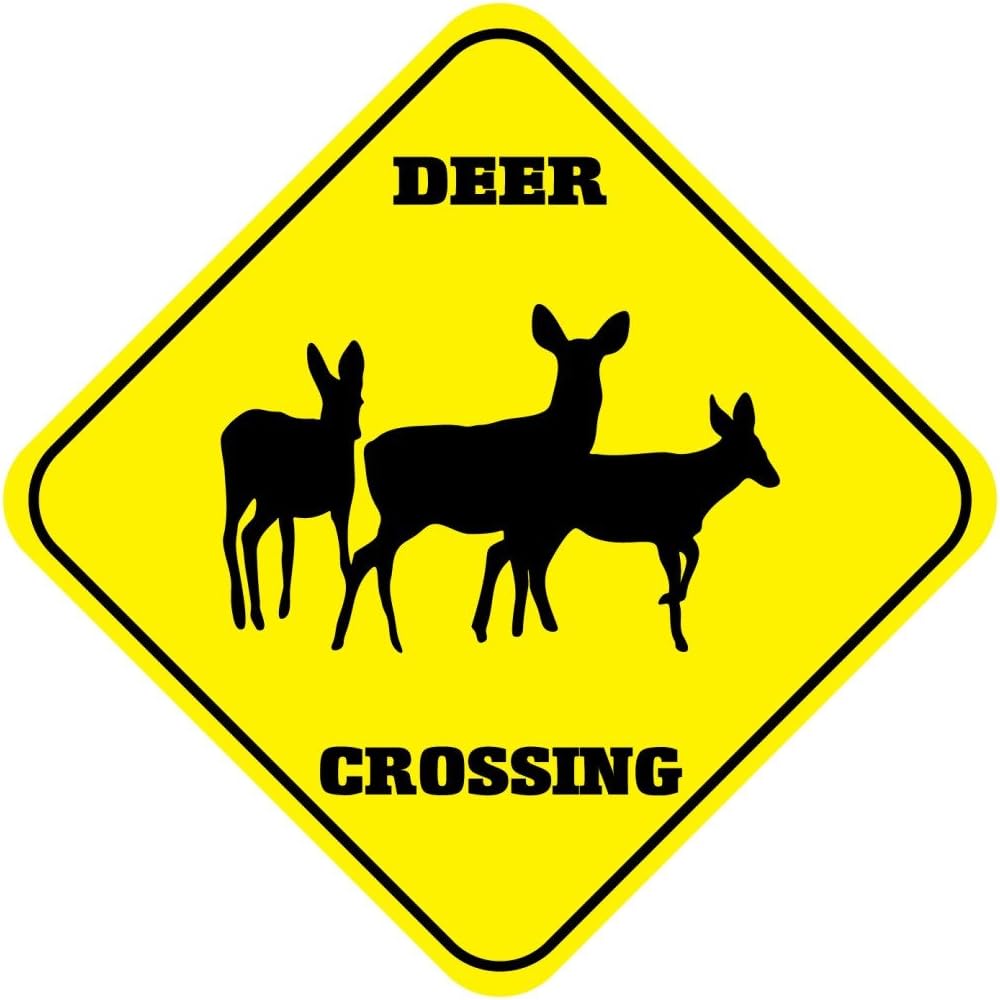 Fastasticdeals Deer Crossing Funny Metal Aluminum Novelty Sign