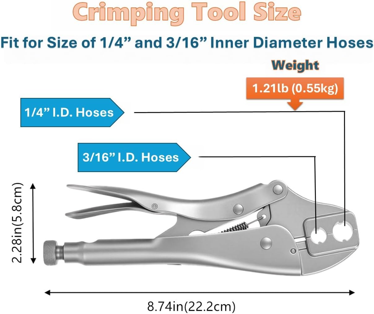 49 Pieces Torch Hose Splicer & Repair Kit, Durable Crimper Brass Couplers Nipples Nuts Ferrules with Storage Box, for 3/16" to 1/4” ID Welding Hose Oxygen Acetylene Pipe Use