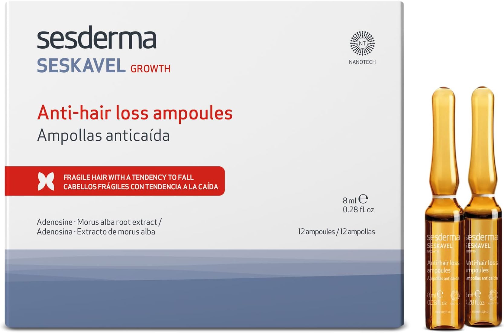Anti-Hair Loss Ampoulles Seskavel Growth Sesderma (12 x 8 ml)