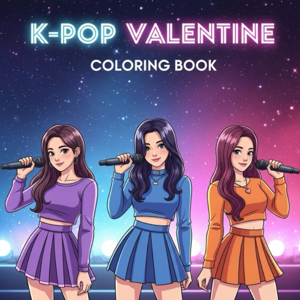 K-Pop Coloring Book: Korean Girls & Boys Band Coloring Pages