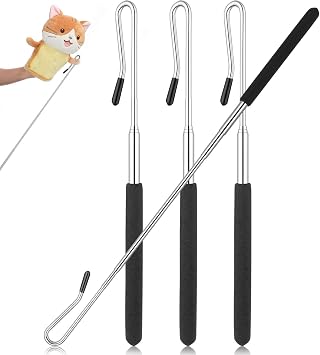 GLEAVI 4 Pack Puppet Arm Control Rods, 8-21 Inch Adjustable Metal Puppet Sticks for Arm Manipulation, Extendable Hand Rods for Professional Theater and Ministry Puppeteering