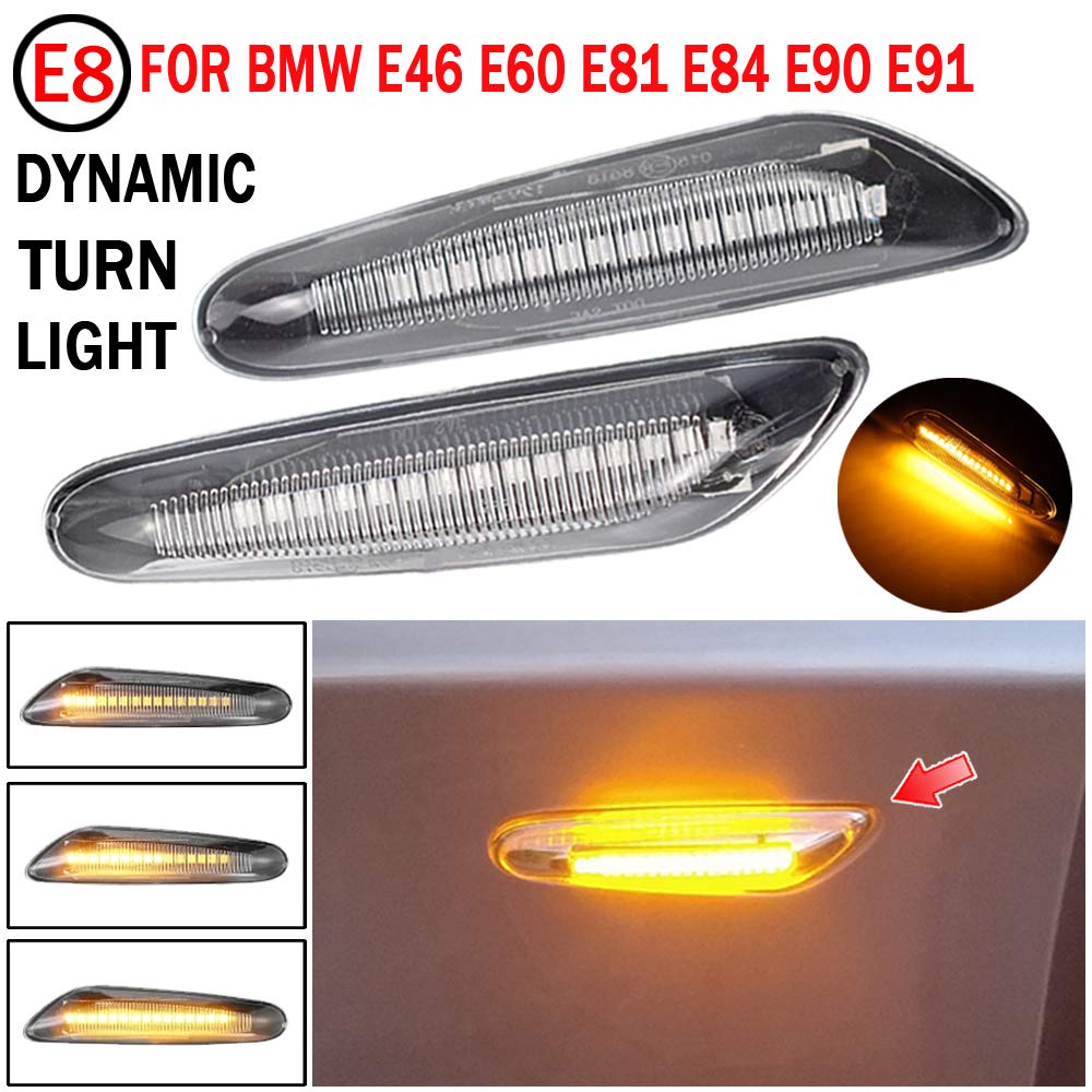 Feux De Position Latéraux LED Dynamiques Pour BMW | Clignotants Ambre | Plug & Play | Étanches IP68 | Modèles E82, E90, E60, E84...