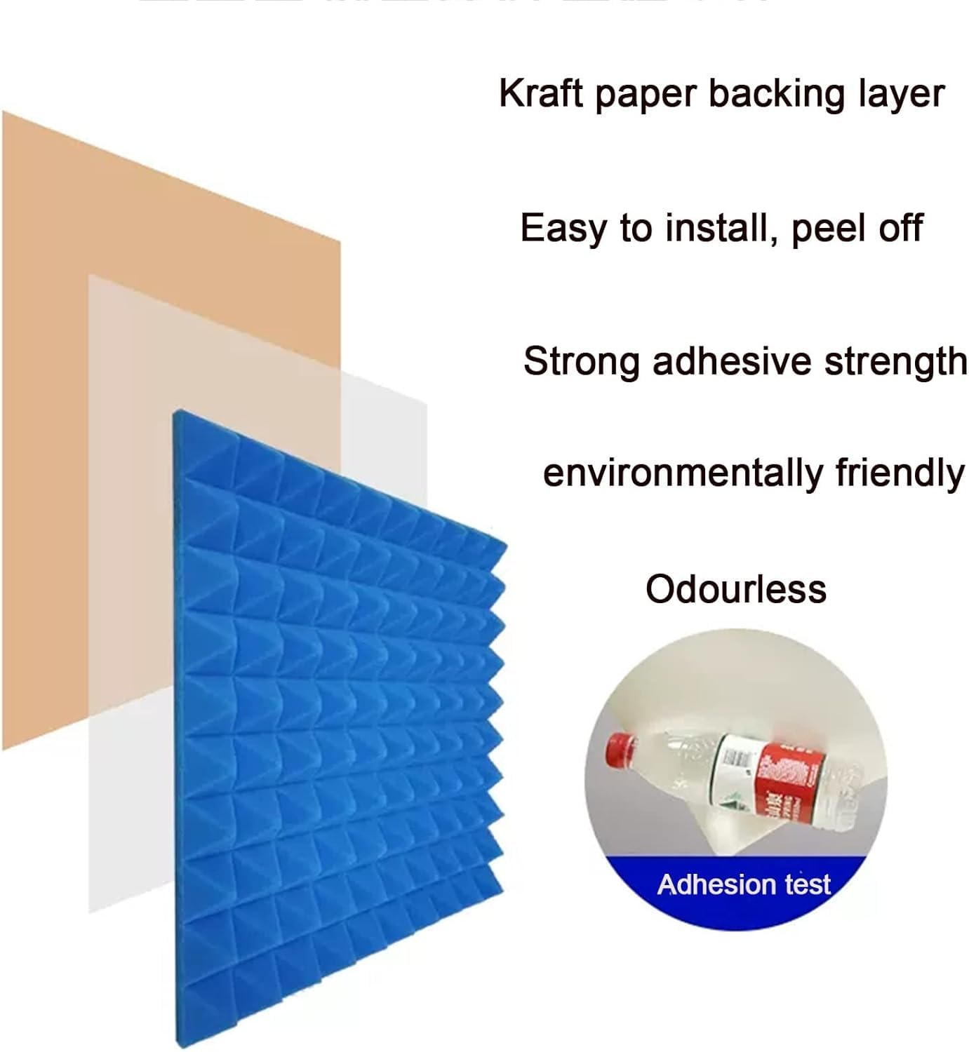Panele ścienne dźwiękochłonne, panele samoprzylepn Self-Adhesive Acoustic Wedge Foam Soundproof Wall & Ceiling Panels For Studio, 5-50 Pcs(35pcs)