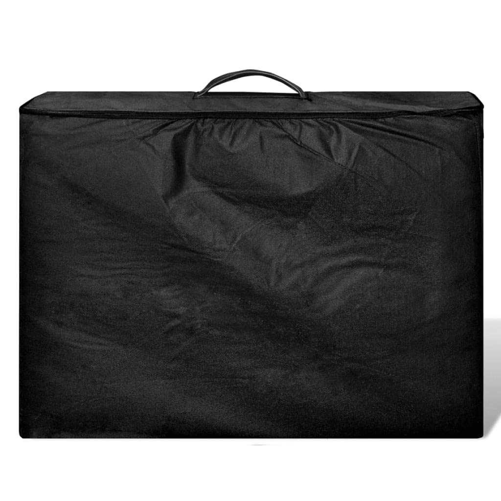 Massagetisch mit Aluminiumrahmen faltbar, 3 Zonen Schwarz, höhenverstellbar 59-81 cm, gepolstert, leicht und stabil, inkl. Kopfteil Armauflage Tasche, mobil für Praxis Salon Wellness Spa