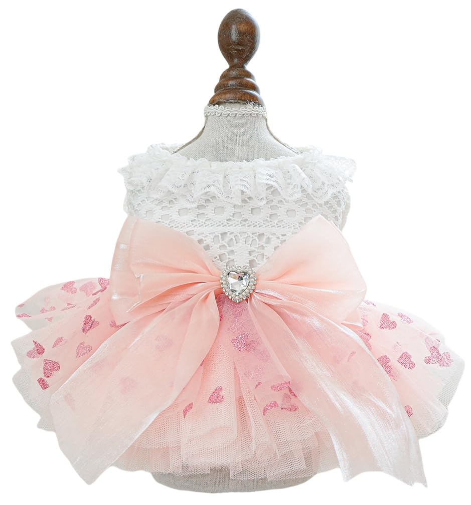 Furbabycare® Fashion Sweet Puppy Dog Blingbling Princess Skirt Pet Dog Lace Cake Camisole Tutu Dress A-Pink M