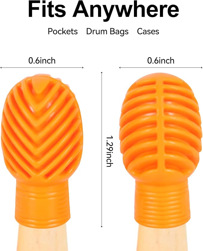 6 Pack de Amortiguadores para Baquetas Naranja miniatura 2