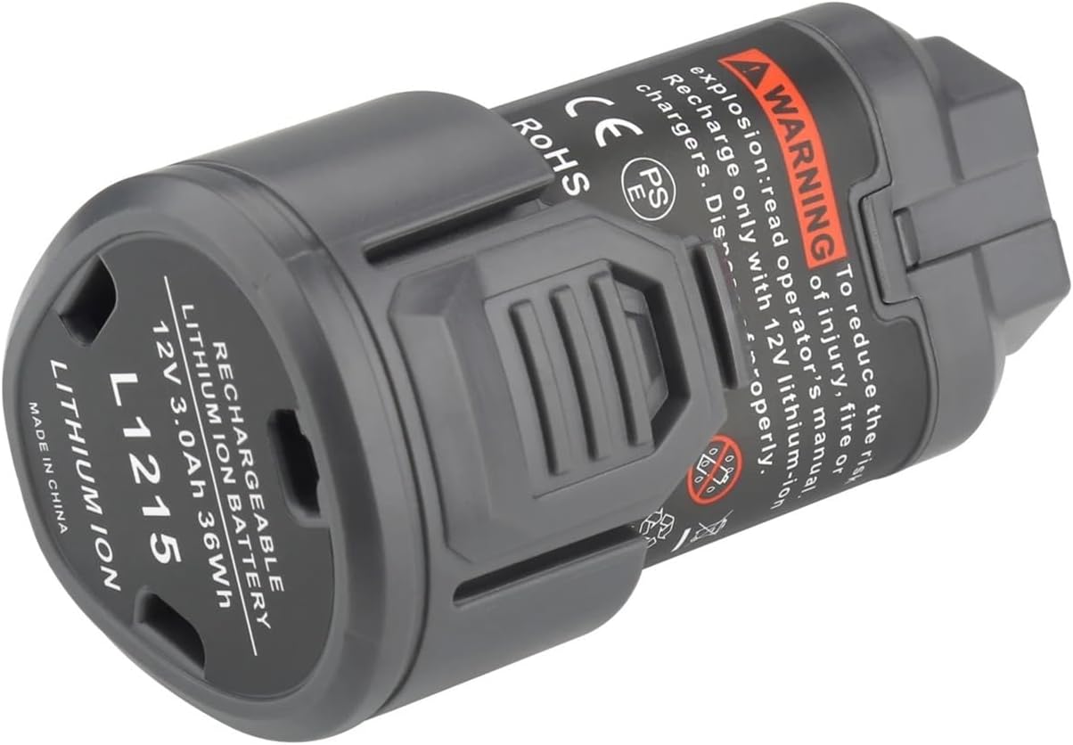 12V 3000mAh L1215 Compatible with AEG Ridgid L1215 BS12C,BS12C2,BSS12C L1215P L1215R Power Tool Battery(2 Pcs Battery)