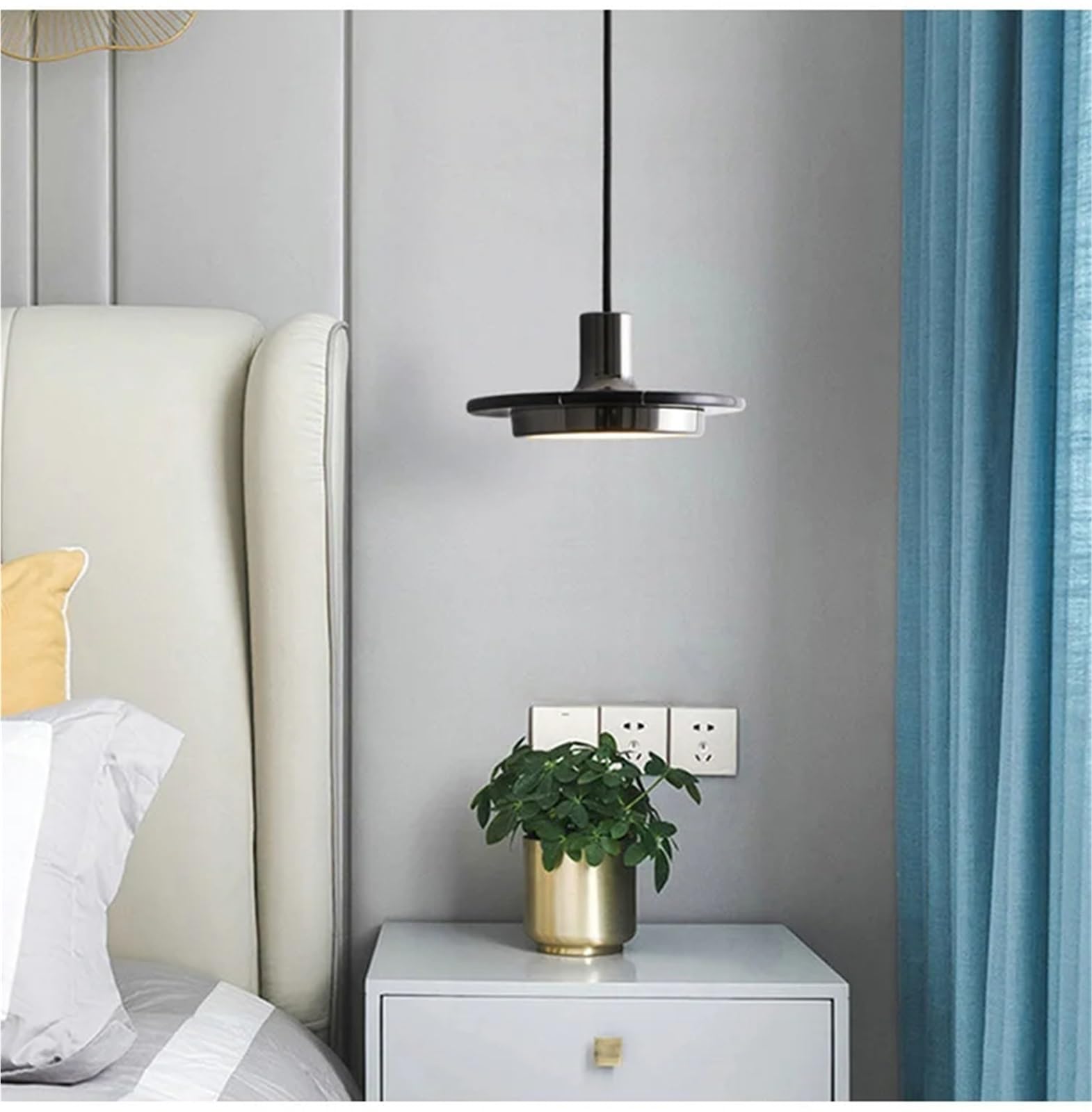ASerZenith Nordic Modern Minimalist Luxury Dining Room Flying Saucer Marble Small Chandelier Living Study Led Pendant Lighting,Green-3 Colors Changeable